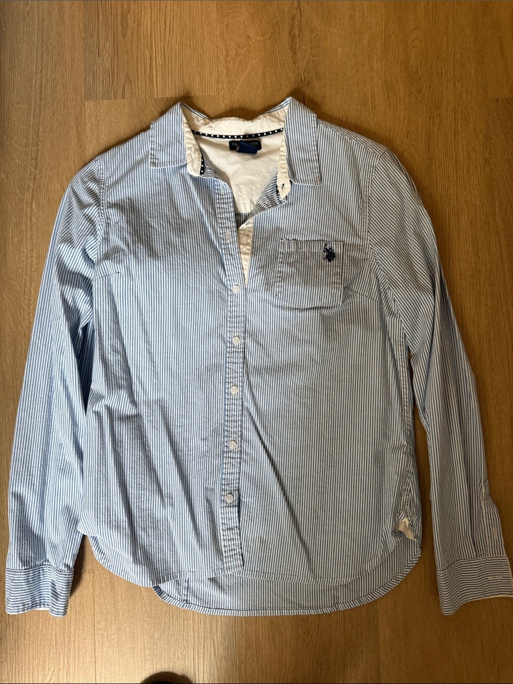 U.S. Polo Assn. Light Blue and White Pinstripe Button-Down Shirt